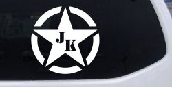 Military Jeep JK Segmented Army Star Off Road Car or Truck Window Decal Sticker