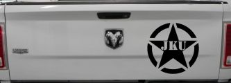 Military Jeep JKU Segmented Army Star Off Road Car or Truck Window Decal Sticker (Black)