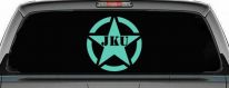 Military Jeep JKU Segmented Army Star Off Road Car or Truck Window Decal Sticker (Mint)
