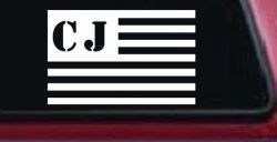 Jeep CJ in American USA Flag Right Off Road Car or Truck Window Decal Sticker