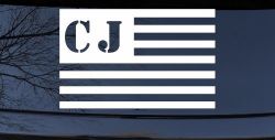 Jeep CJ in American USA Flag Right Off Road Car or Truck Window Decal Sticker