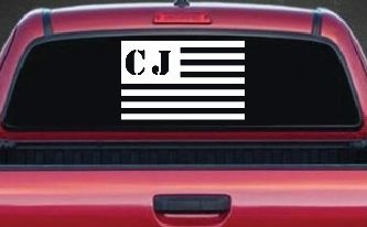 Jeep CJ in American USA Flag Right Off Road Car or Truck Window Decal Sticker