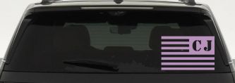 Jeep CJ American USA Flag Left Off Road Car or Truck Window Decal Sticker (Lilac)