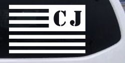 Jeep CJ American USA Flag Left Off Road Car or Truck Window Decal Sticker