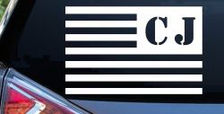 Jeep CJ American USA Flag Left Off Road Car or Truck Window Decal Sticker