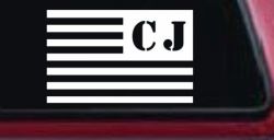 Jeep CJ American USA Flag Left Off Road Car or Truck Window Decal Sticker