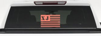 Jeep XJ American USA Flag Right Off Road Car or Truck Window Decal Sticker (Coral)