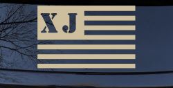 Jeep XJ American USA Flag Right Off Road Car or Truck Window Vinyl Decal Sticker (Desert Sand)