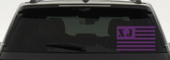 Jeep XJ American USA Flag Right Off Road Car or Truck Window Decal Sticker (Violet)