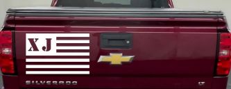 Jeep XJ American USA Flag Right Off Road Car or Truck Window Decal Sticker (White)