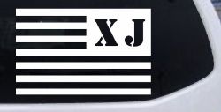 Jeep XJ American USA Flag Left Off Road Car or Truck Window Decal Sticker