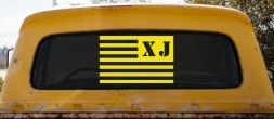 Jeep XJ American USA Flag Left Off Road Car or Truck Window Decal Sticker (Yellow)