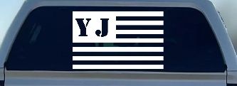 Jeep YJ American USA Flag Right Off Road Car or Truck Window Decal Sticker