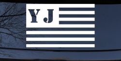 Jeep YJ American USA Flag Right Off Road Car or Truck Window Decal Sticker