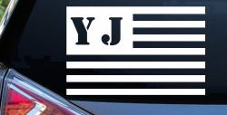 Jeep YJ American USA Flag Right Off Road Car or Truck Window Decal Sticker
