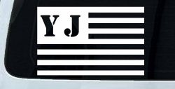Jeep YJ American USA Flag Right Off Road Car or Truck Window Decal Sticker