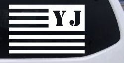 Jeep YJ American USA Flag Left Off Road Car or Truck Window Decal Sticker
