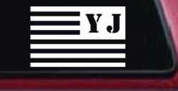 Jeep YJ American USA Flag Left Off Road Car or Truck Window Decal Sticker