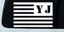 Jeep YJ American USA Flag Left Off Road Car or Truck Window Decal Sticker