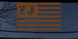 Jeep ZJ American USA Flag Right Off Road Car or Truck Window Decal Sticker (Copper)