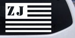 Jeep ZJ American USA Flag Right Off Road Car or Truck Window Decal Sticker