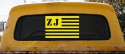 Jeep ZJ American USA Flag Right Off Road Car or Truck Window Decal Sticker (Yellow)