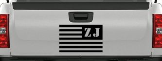 Jeep ZJ American USA Flag Left Off Road Car or Truck Window Decal Sticker (Black)
