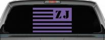 Jeep ZJ American USA Flag Left Off Road Car or Truck Window Decal Sticker (Purple)