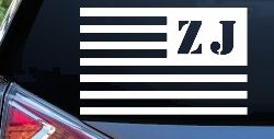 Jeep ZJ American USA Flag Left Off Road Car or Truck Window Decal Sticker
