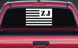 Jeep ZJ American USA Flag Left Off Road Car or Truck Window Decal Sticker