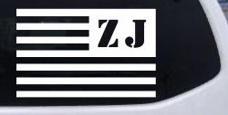 Jeep ZJ American USA Flag Left Off Road Car or Truck Window Decal Sticker