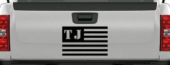 Jeep TJ American USA Flag Right Off Road Car or Truck Window Decal Sticker (Black)