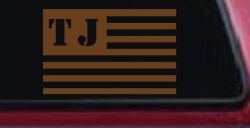 Jeep TJ American USA Flag Right Off Road Car or Truck Window Vinyl Decal Sticker (Copper)