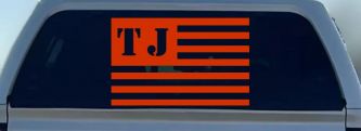 Jeep TJ American USA Flag Right Off Road Car or Truck Window Decal Sticker (Orange Red)