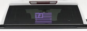 Jeep TJ American USA Flag Right Off Road Car or Truck Window Decal Sticker (Purple)