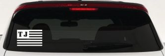 Jeep TJ American USA Flag Right Off Road Car or Truck Window Decal Sticker (White)