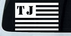 Jeep TJ American USA Flag Right Off Road Car or Truck Window Decal Sticker