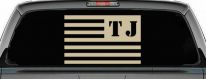 Jeep TJ American USA Flag Left Off Road Car or Truck Window Vinyl Decal Sticker (Desert Sand)