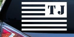 Jeep TJ American USA Flag Left Off Road Car or Truck Window Decal Sticker