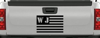Jeep WJ American USA Flag Right Off Road Car or Truck Window Decal Sticker (Black)
