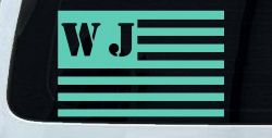 Jeep WJ American USA Flag Right Off Road Car or Truck Window Decal Sticker (Mint)