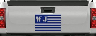 Jeep WJ American USA Flag Right Off Road Car or Truck Window Decal Sticker (Navy)