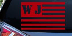 Jeep WJ American USA Flag Right Off Road Car or Truck Window Decal Sticker (Red)