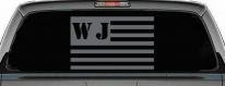 Jeep WJ American USA Flag Right Off Road Car or Truck Window Decal Sticker (Silver)