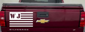 Jeep WJ American USA Flag Right Off Road Car or Truck Window Decal Sticker (White)