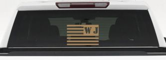 Jeep WJ American USA Flag Left Off Road Car or Truck Window Vinyl Decal Sticker (Light Brown)