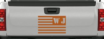 Jeep WJ American USA Flag Left Off Road Car or Truck Window Decal Sticker (Nut Brown)