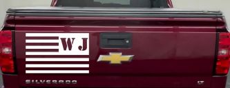 Jeep WJ American USA Flag Left Off Road Car or Truck Window Decal Sticker (White)