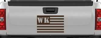Jeep WK American USA Flag Right Off Road Car or Truck Window Decal Sticker (Brown)