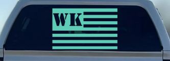 Jeep WK American USA Flag Right Off Road Car or Truck Window Decal Sticker (Mint)